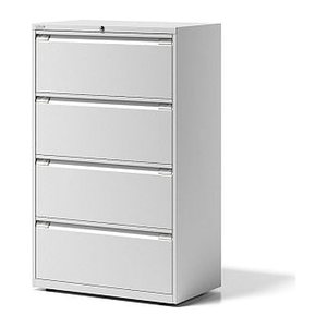 BISLEY Essentials Hängeregistraturschrank verkehrsweiß 4 Schubladen 80,0 x 47,0 x 130,0 cm, 1 St.