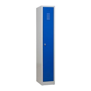 Gürkan Spind lichtgrau, enzianblau 104756, 1 Schließfach 30,0 x 50,0 x 180,0 cm