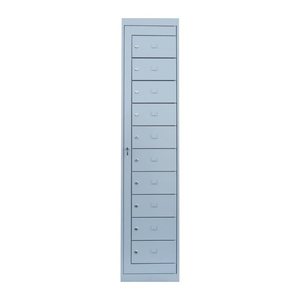 LÜLLMANN Schließfachschrank lichtgrau 526100, 10 Schließfächer 40,0 x 50,0 x 180,0 cm