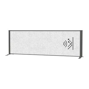 MAUL Akustik-Tischtrennwand MAULconnecto 9852689, hellgrau 160,0 x 50,0 cm, 1 St.