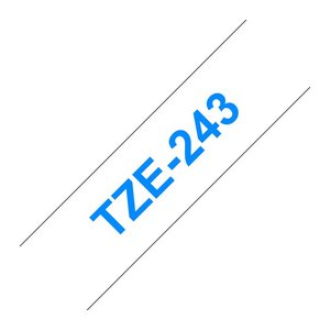 brother Schriftband TZe-243 TZE243, 18 mm, blau auf weiß, 1 St.