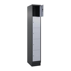 CP Schließfachschrank Classic PLUS schwarzgrau, weißaluminium 080020-105 S10036, 5 Schließfächer 30,0 x 50,0 x 195,0 cm