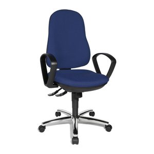 Topstar Bürostuhl Syncro Steel, 8929 G26 Stoff blau, Gestell chrom