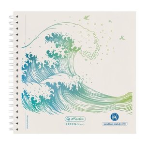 Herlitz Spiralblock 14,8x14,8 100Bl.punktiert GREENline Well