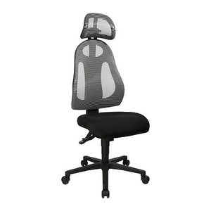 Topstar Bürostuhl Free Art mit Kopfstütze, FR100 G208X Stoff grau, Gestell schwarz