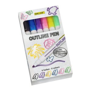 ONLINE® Outline Filzstifte farbsortiert, 6 St.
