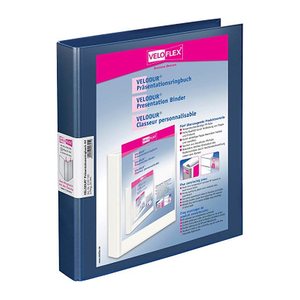 VELOFLEX VELODUR® Präsentationsringbücher 4-Ringe blau 4,0 cm DIN A4, 10 St.