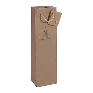 SIGEL Geschenktüten für Flaschen Christmas with apples Motiv 10,0 x 35,0 cm, 5 St.