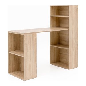 WOHNLING Schreibtisch sonoma-eiche rechteckig, Wangen-Gestell eiche 120,0 x 53,0 cm