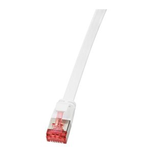 Logilink Flachpatchkabel RJ45 U/FTP Cat6A 1.00m weiß