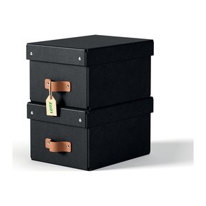 LEITZ Puro Aufbewahrungsboxen 7,0 l schwarz 20,0 x 28,0 x 15,0 cm, 2 St.