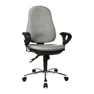 Topstar Bürostuhl Support ®Syncro Deluxe, 8559U G23 Stoff grau, Gestell chrom