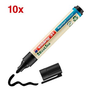 edding 31 Ecoline Flipchart-Marker schwarz 1,5 - 3,0 mm, 10 St.