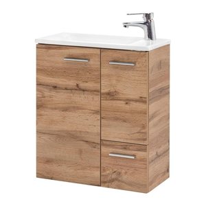 MÖBELPARTNER Waschbecken mit Unterschrank Matteo 137111 eiche landhaus 50,0 x 25,0 x 60,0 cm