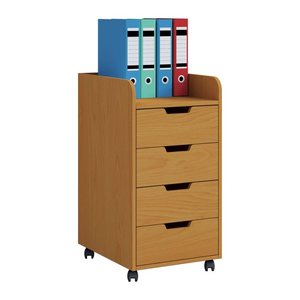 VCM my office Konal Maxi Rollcontainer buche 4 Auszüge 40,0 x 50,0 x 74,0 cm