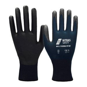 NITRAS SAFETY unisex Arbeitshandschuhe 8815 Flexible Fit MF blau Größe 8, 12 Paar