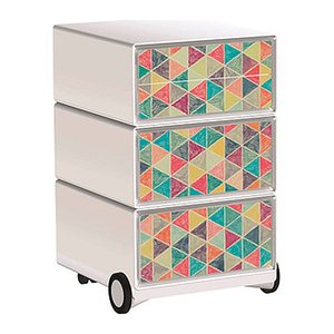 PAPERFLOW easyBox Vintage Rollcontainer weiß, bunt 62359 4 Auszüge 39,0 x 43,6 x 64,2 cm