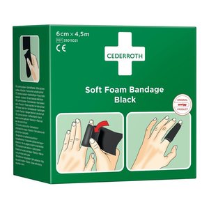 CEDERROTH Fingerverband Soft Foam selbstklebend 51011021 schwarz 6,0 cm x 4,5 m, 1 Rolle