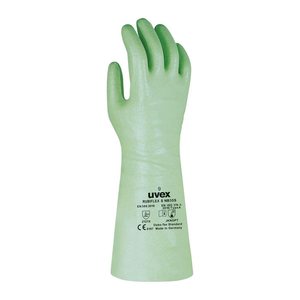 uvex unisex Arbeitshandschuhe Profas Rubiflex NB 35 S grün Größe 9, 1 Paar