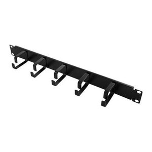 Logilink Kabelführungspanel 19" 1HE, 5 Metallringe, schwarz