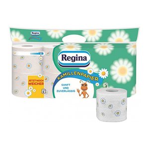 Regina Toilettenpapier Kamillenpapier 3-lagig, 8 Rollen