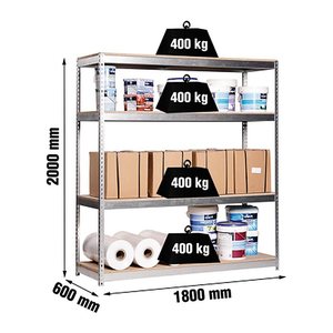 Simonrack Schwerlast-Weitspannregal SIMONFORTE CHIPBOARD 8435104922538 silber 180,0 x 60,0 x 200,0 cm