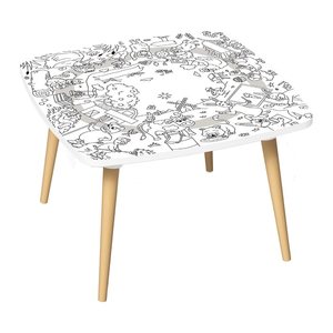 PAPERFLOW Kids Bauernhof Maltische quadratisch Spanplatte weiß 60,0 x 60,0 x 40,0 cm, 2 St.