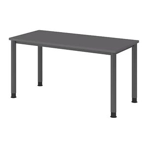 HAMMERBACHER HS614 Schreibtisch grafit rechteckig, 4-Fuß-Gestell grau 140,0 x 67,2 cm