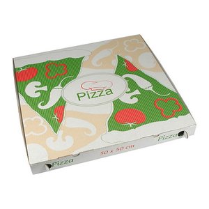 PAPSTAR Pizzakartons pure weiß, rot, grün, creme 50,0 x 50,0 cm, 50 St.