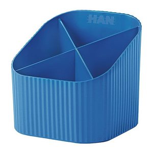 HAN Stiftehalter Re-X-LOOP blau Polypropylen 4 Fächer 11,1 x 12,1 x 10,6 cm