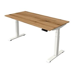 Kerkmann Move 4 elektrisch höhenverstellbarer Schreibtisch eiche rechteckig, T-Fuß-Gestell weiß 160,0 x 80,0 cm