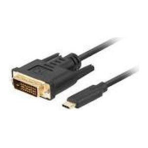 LANBERG USB-C(M)->DVI-D(24+1)(M) Kabel 3,0m schwarz
