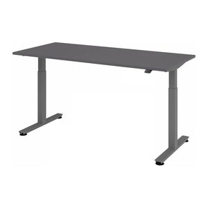 HAMMERBACHER VXMST19 elektrisch höhenverstellbarer Schreibtisch grafit rechteckig, T-Fuß-Gestell grau 180,0 x 80,0 cm