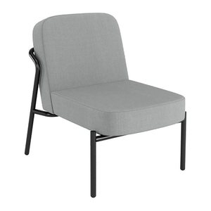 medso powered by PAPERFLOW Sessel MEDSO S Rund grau schwarz Stoff 58,0 x 74,3 x 73,6 cm, 1 St.