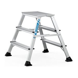 ZARGES Klapptritt XLstep P breit silber 2x 3 Stufen, H: 74,0 cm