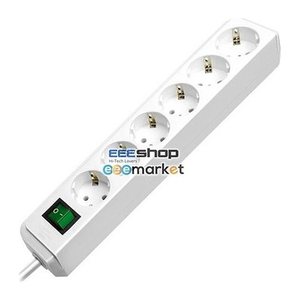 brennenstuhl Eco-Line 6-fach Steckdosenleiste mit Schalter 1,5 m weiß