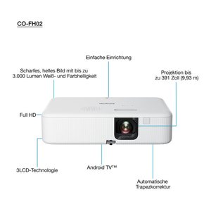 EPSON CO-FH02, 3LCD Full HD-Beamer, 3.000 ANSI-Lumen