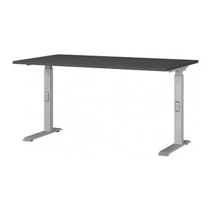 GERMANIA DOWNEY höhenverstellbarer Schreibtisch grafit rechteckig, C-Fuß-Gestell silber 140,0 x 80,0 cm