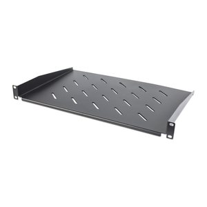 INTELLINET 19" Fachboden 300mm Frontmont. 1HE perforiert sw