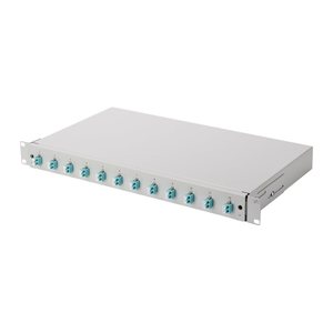 DIGITUS LWL Spleißbox 1HE bestückt 12x LC DX OM3 grau