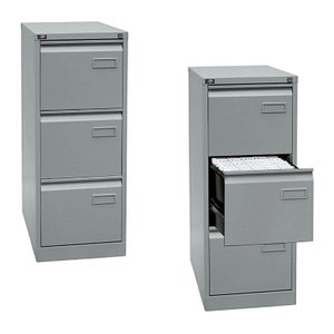 BISLEY LIGHT Hängeregistraturschrank silber 3 Schubladen 41,3 x 62,2 x 101,6 cm, 1 St.