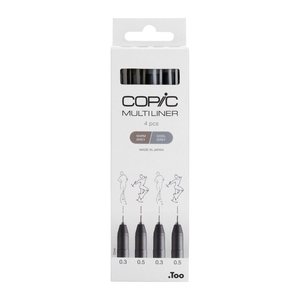 COPIC® Multiliner Fineliner farbsortiert 0.3 + 0.5 mm, 4 St.