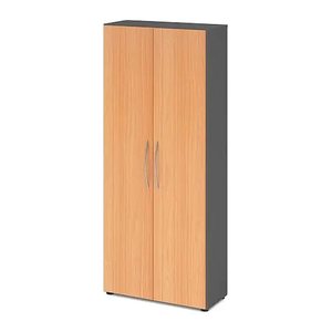 HAMMERBACHER Aktenschrank 4100, V4100/G/6/BM grafit, buche 4 Fachböden 80,0 x 34,6 x 188,0 cm