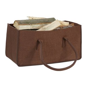 relaxdays Kaminholztasche 27,0 l braun 25,0 x 50,0 x 25,0 cm, 1 St.