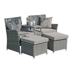 Garden Pleasure Loungegruppe Calgary, grau Kunststoff, Metall, 9-teilig
