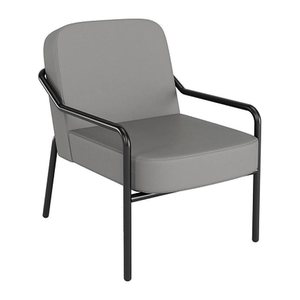 medso powered by PAPERFLOW Sessel MEDSO M Rund grau schwarz Kunstleder 58,0 x 74,3 x 73,6 cm, 1 St.