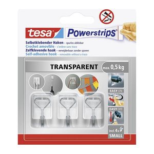 tesa Powerstrips Klebehaken für max. 0,5 kg, 3,5 x 6,0 cm, 3 St.