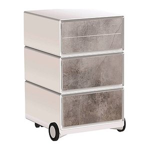 PAPERFLOW easyBox Industrial Rollcontainer weiß, bunt 61723 4 Auszüge 39,0 x 43,6 x 64,2 cm