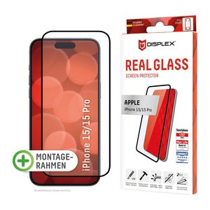 DISPLEX® Real Glass Display-Schutzglas für Apple iPhone 15, iPhone 15 Pro
