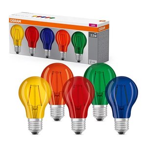 OSRAM LED-Lampen STAR DÉCOR CLASSIC A E27 2,5 W farbig, 5 St.